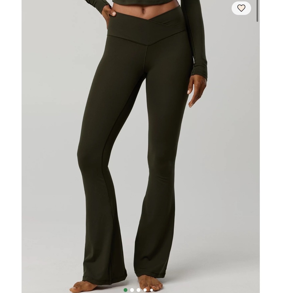 OFFLINE by Aerie Real Me High Waisted Crossover Flare Leggings Black XS